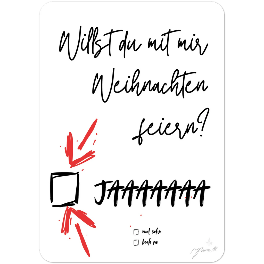 Nr. 12 Willst du mit mir Weihnachten feiern?, Grußkarte A6, Ansicht 3