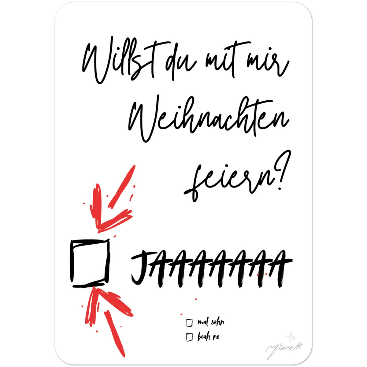 Nr. 12 Willst du mit mir Weihnachten feiern?, Grußkarte A6, Ansicht 3