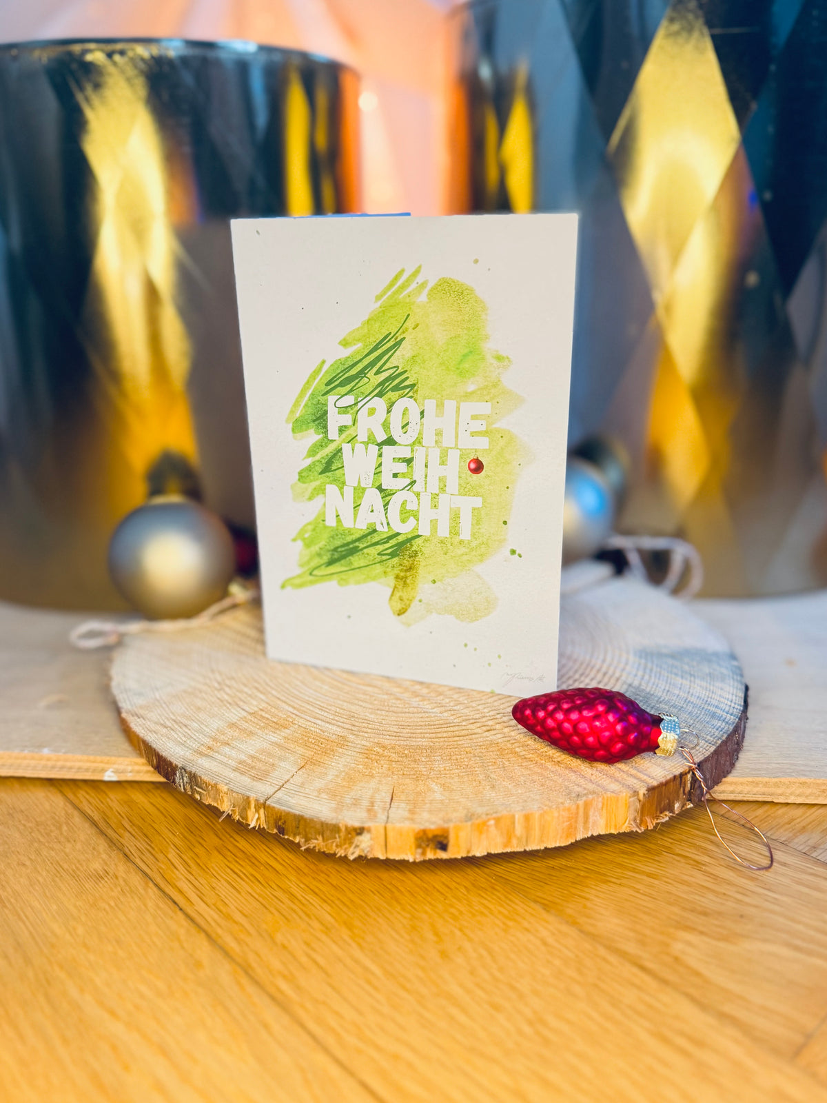 Weihnachtskarten von Myriam Probst, gedruckt nach handgemalten Originalen